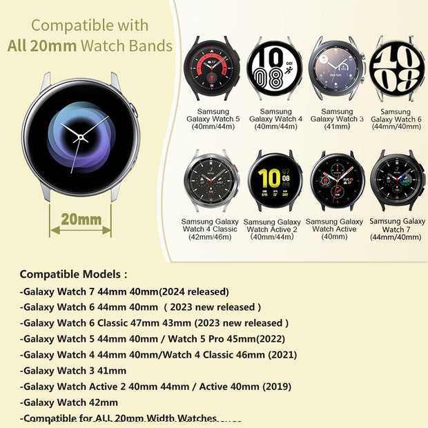 Band Compatible with Samsung Galaxy Watch Active/Active2 40Mm/44Mm,Silicone Sports Wristband Replacement Compatible for Galaxy Watch 42Mm/Gear S2 Classic/Gear Sport Smart Watch (Black)