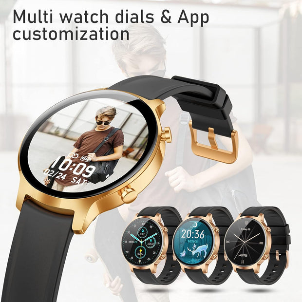 Smart Watches for Women Men 1.3" Touch Screen Smart Watch for Android Phones Waterproof Fitness Watch Heart Rate Monitor Sleep Tracker Pedometer Activity Tracker Smartwatch for Ios Android