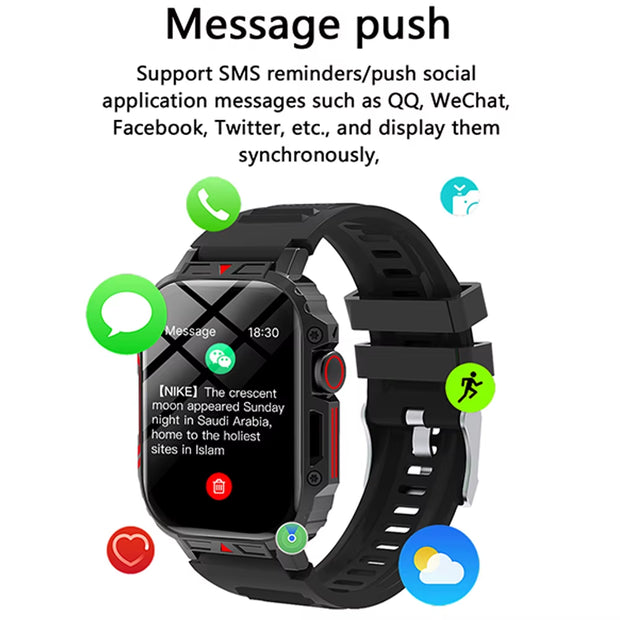 New Smartwatch 1.95 Inch Screen Health Monitoring Watches IP68 Waterproof Sport Fitness Smart Watch for Men Women Reloj Hombre