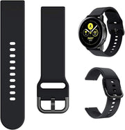 Band Compatible with Samsung Galaxy Watch Active/Active2 40Mm/44Mm,Silicone Sports Wristband Replacement Compatible for Galaxy Watch 42Mm/Gear S2 Classic/Gear Sport Smart Watch (Black)