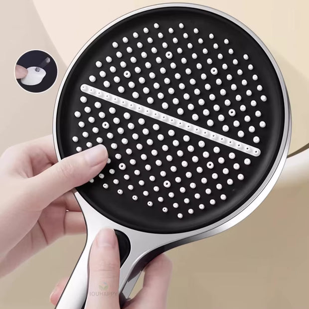 Pressure Boost Shower Head Black High Pressure Large Flow Spray Nozzle 15CM Big Panel 4 Modes Massage Shower Bathroom Accessorie