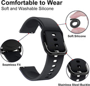 Band Compatible with Samsung Galaxy Watch Active/Active2 40Mm/44Mm,Silicone Sports Wristband Replacement Compatible for Galaxy Watch 42Mm/Gear S2 Classic/Gear Sport Smart Watch (Black)