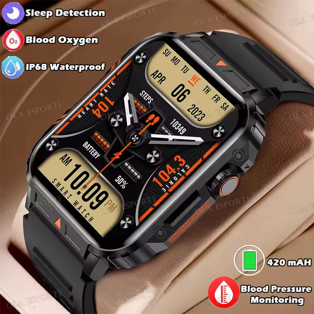 New Smartwatch 1.95 Inch Screen Health Monitoring Watches IP68 Waterproof Sport Fitness Smart Watch for Men Women Reloj Hombre